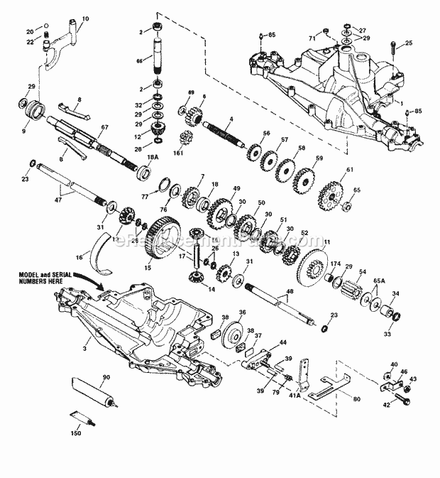 Peerless Transaxle Diagram and Parts List for 833E 12AE750-100 Cub Cadet Lawn Mower